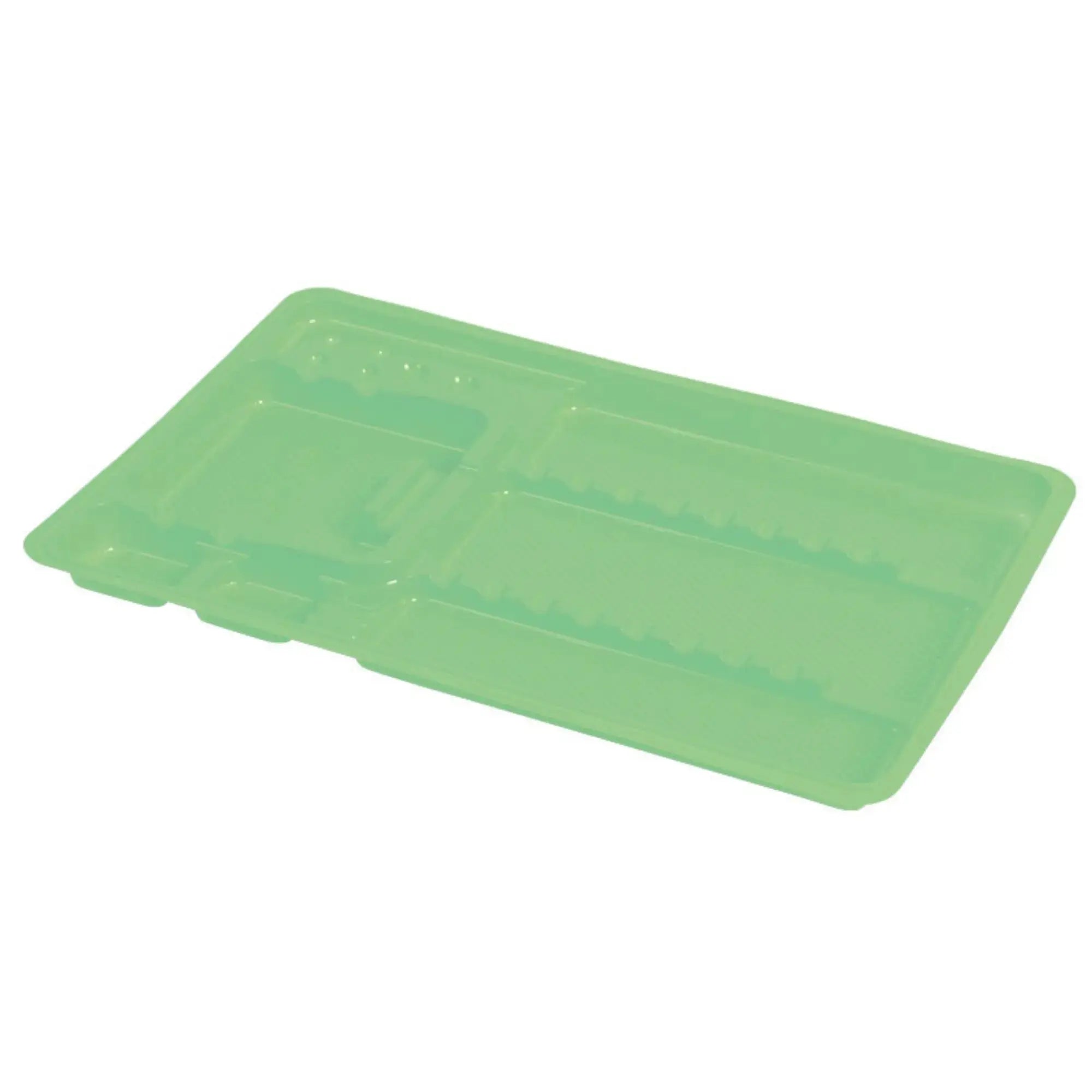 50 plateaux de soin à usage unique avec compartiments - 3 formats My Podologie  180-x-280-x-17-mm-Vert