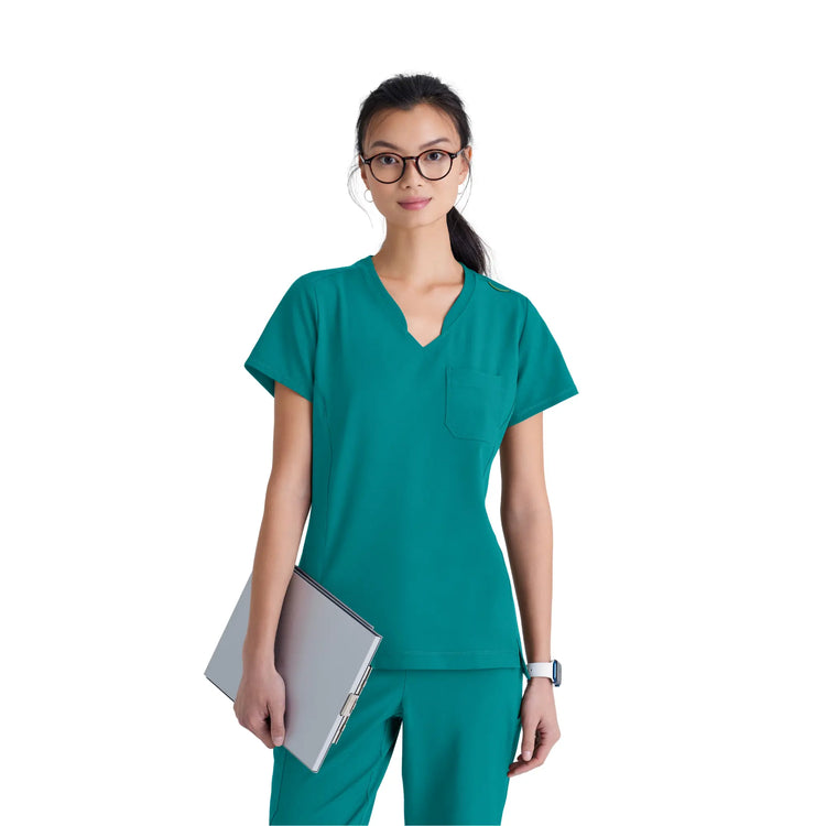 Alba - Tunique col V - Femme - Grey’s Anatomy Evolve Grey’s Anatomy  Bleu Caraïbes / XL