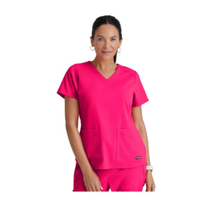 Aura - Tuniek met V-hals - Dames - Grey's Anatomy Stretch Grey's Anatomy Roze Fuchsia / XL