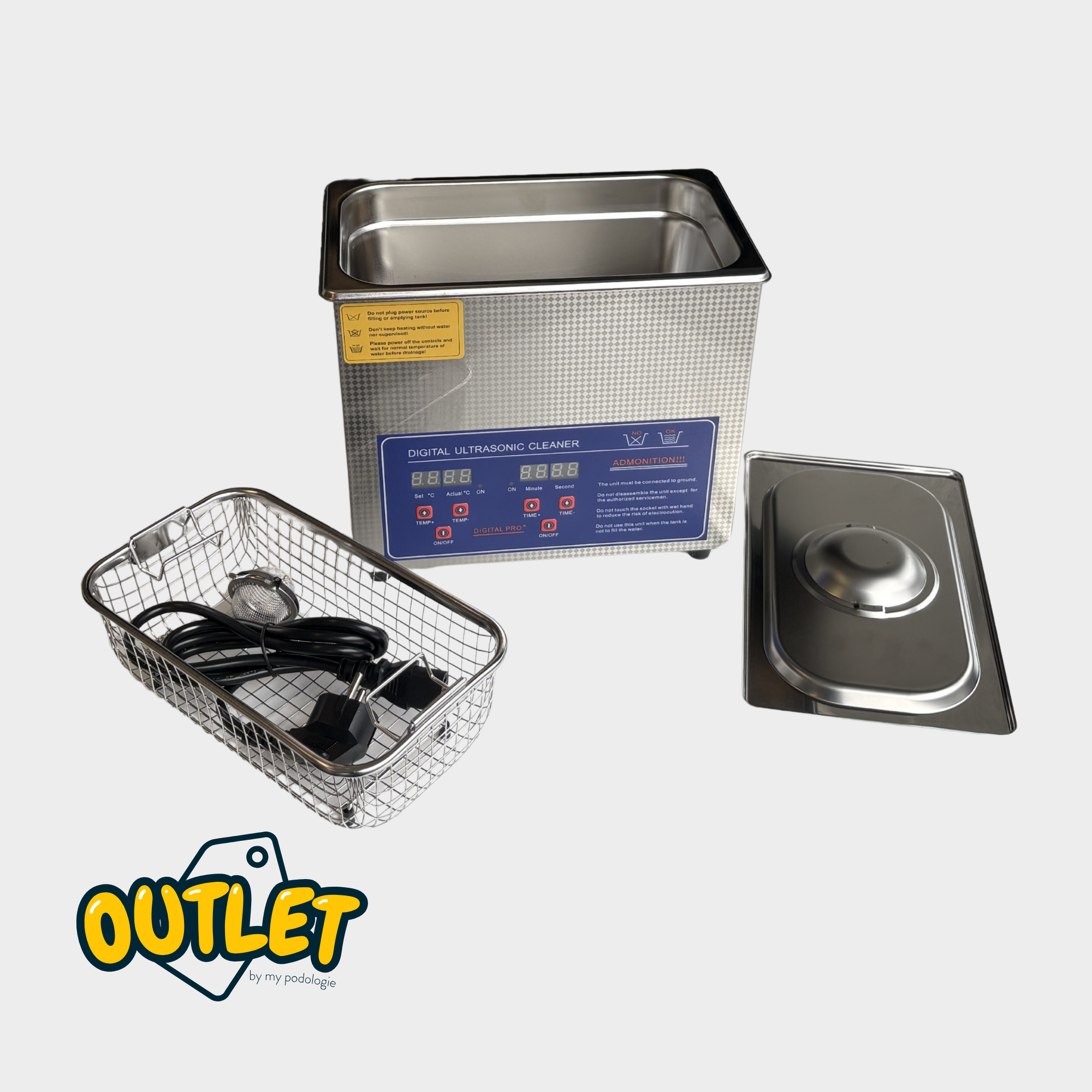 Bac à ultrasons en acier inoxydable - 3L // Défaut (livré sans carton) My Podologie 