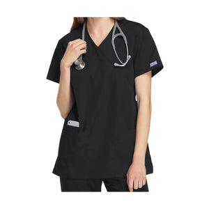 Bayonne - Tunique médicale - Effet cache-coeur  - Manches courtes - Femme - 72 cm - Cherokee Cherokee Authentic Workwear  Noir-3XL