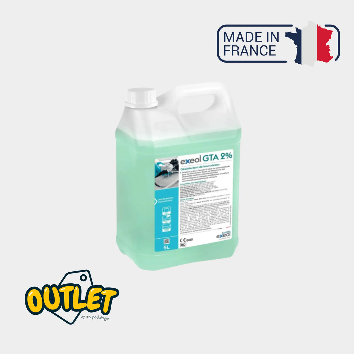 Désinfectant de haut niveau - GTA 2% - Bidon 5 L - Sodel / Date dépassée Exeol 
