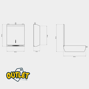 Distributeur mural - 400F Essuie-mains pliés - Inox brillant My Médical 