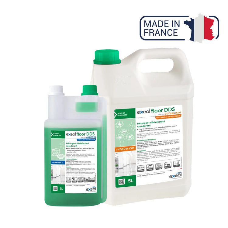 Exeol Floor DDS - Détergent désinfectant surodorant sols et surfaces - Sodel Exeol 