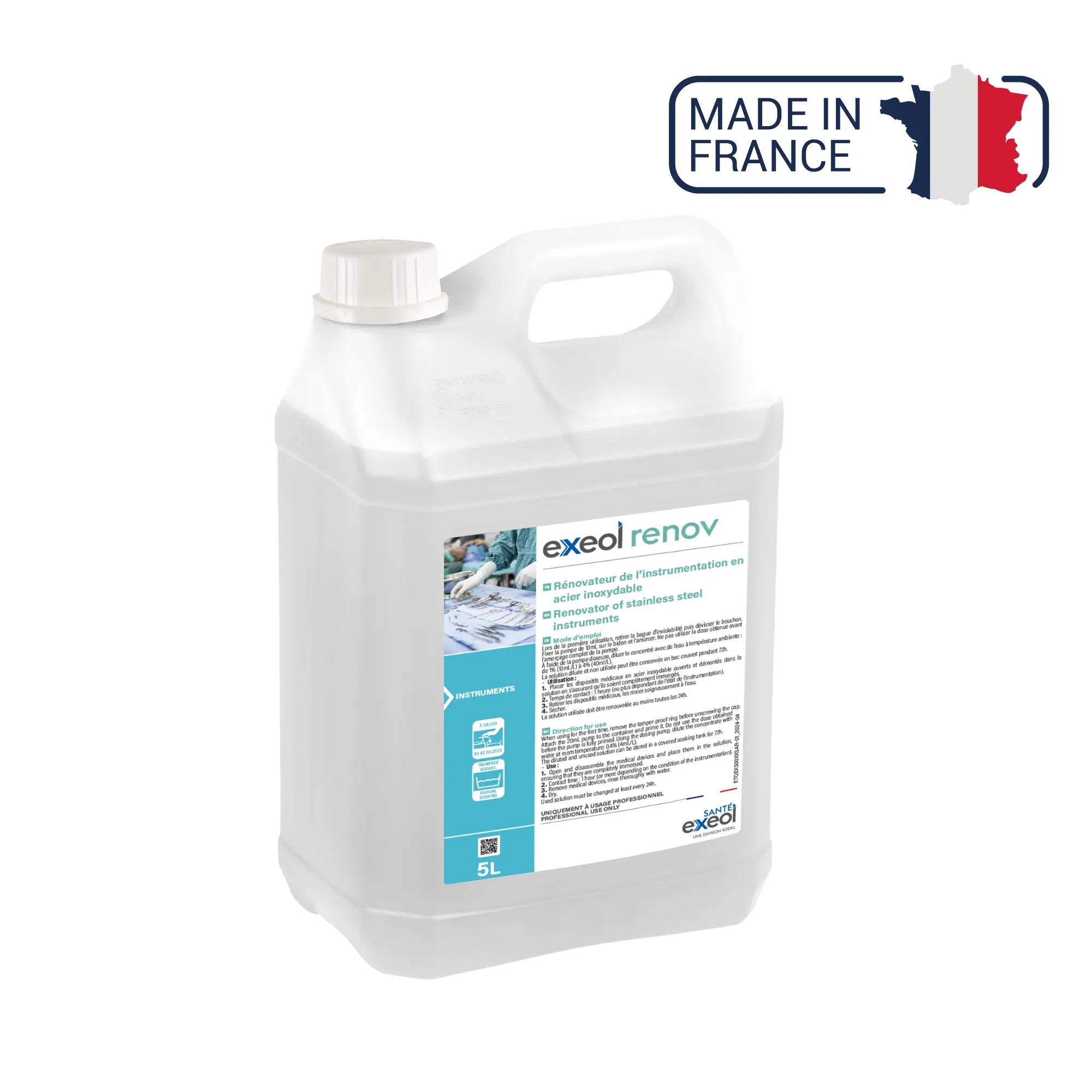 Exeol renov - Renovation of Stainless Steel Instruments - 1L or 5 L - Sodel Exeol 