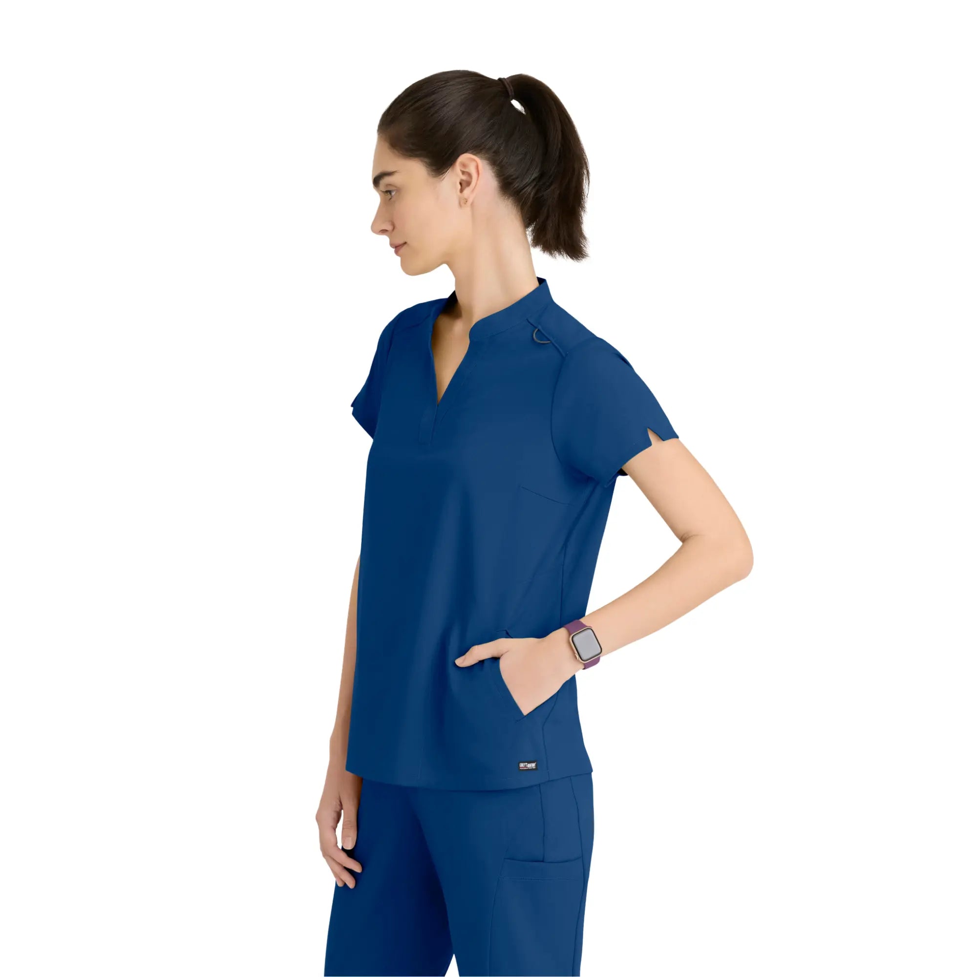 Flora - Tunique col à bande - Femme - Grey’s Anatomy Stretch Grey’s Anatomy  Bleu Ciel / XL