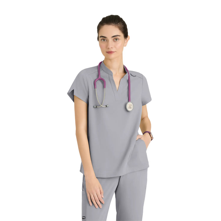 Flora - Tunique col à bande - Femme - Grey’s Anatomy Stretch Grey’s Anatomy  Gris Clair / XL