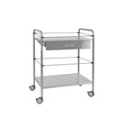 RVS ladetafel - 2 dienbladen - 70 x 50 cm - Met lade