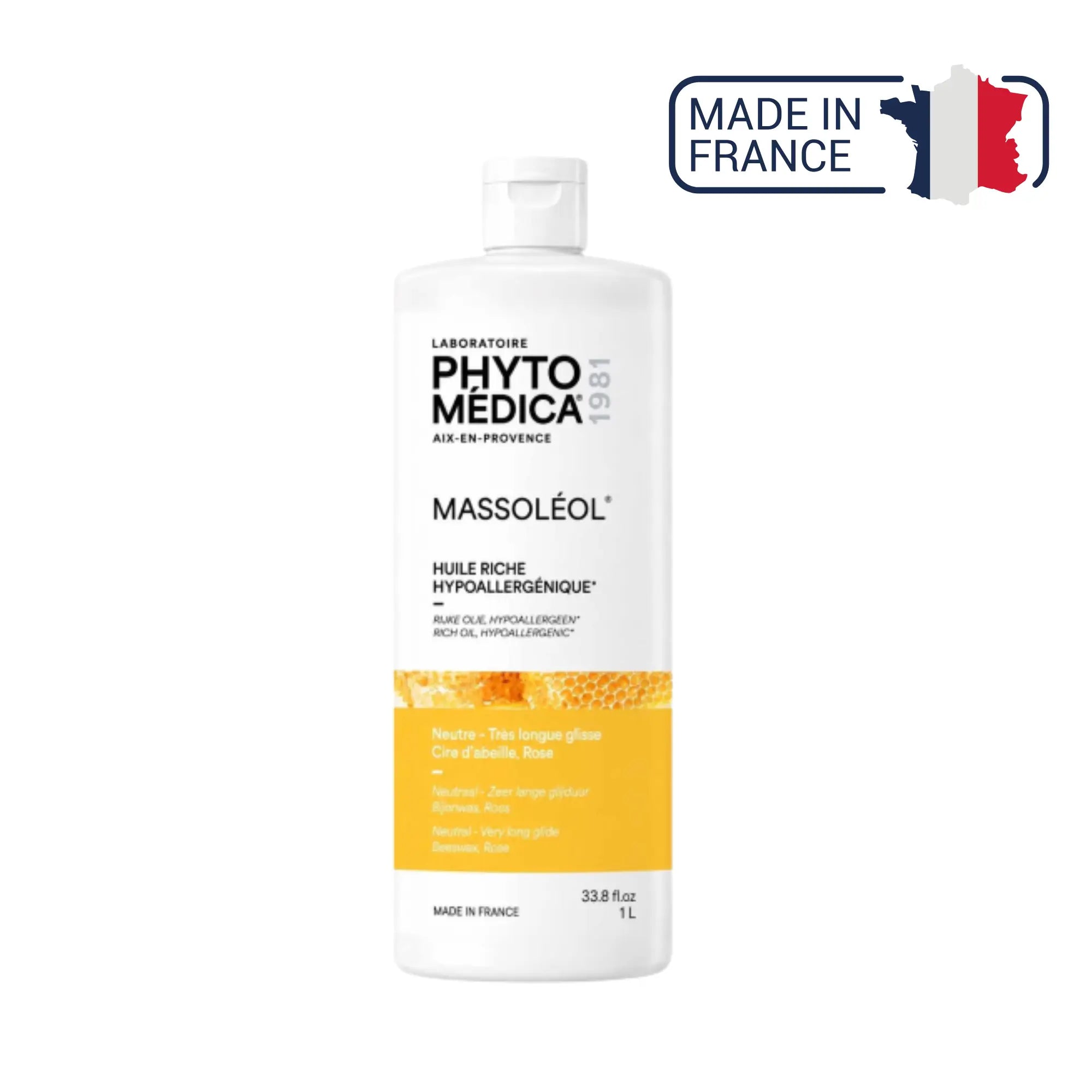 Massoléol® - Huile riche de massage neutre hypoallergénique - Parfum Rose - Phytomedica Laboratoires Phytomedica 