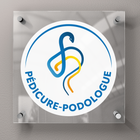 Pedicure-podiatrist plaque with official logo - Plexiglas 45x45cm - With spacers