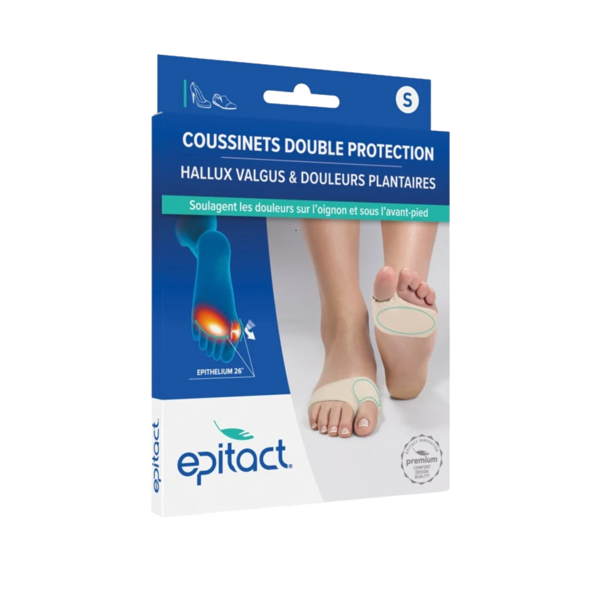 Protection double Hallux Valgus et avant-pied - 3 tailles différentes - EPITACT