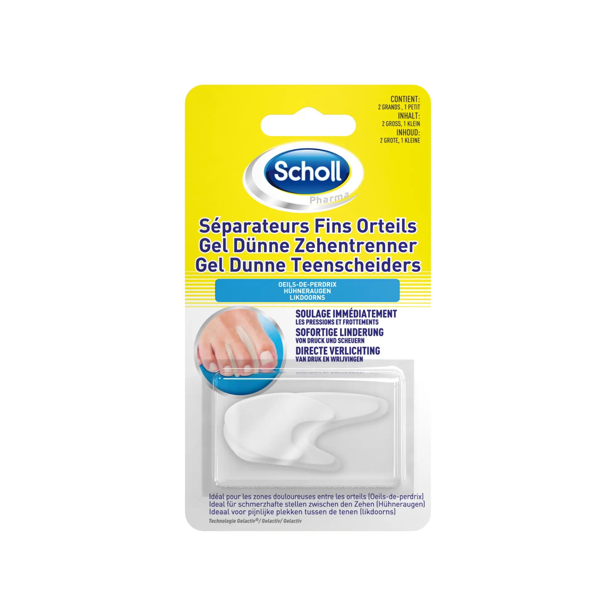 Séparateur d'Orteils Fins en Gel  - 3 protections - Scholl Scholl 