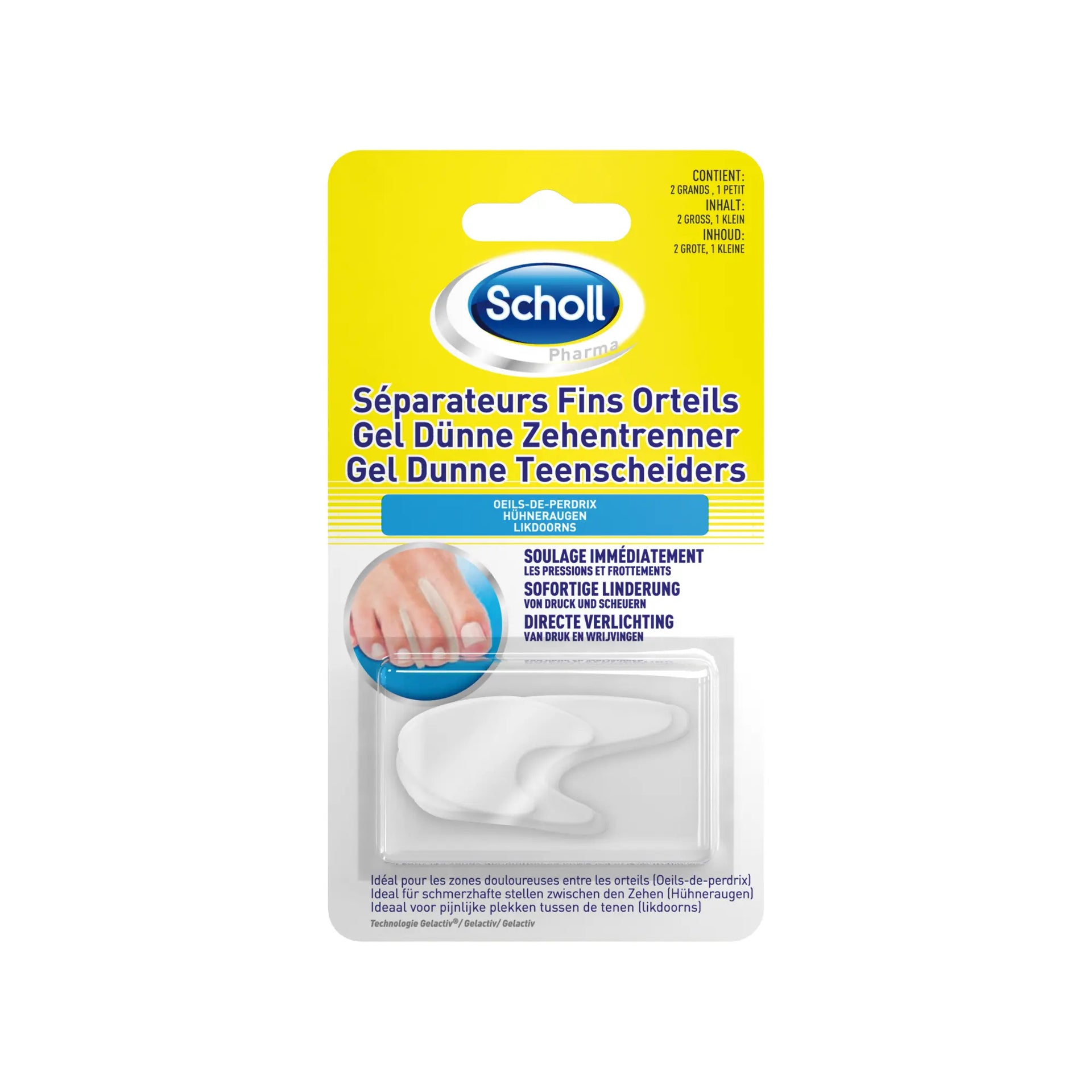 Séparateur d'Orteils Fins en Gel  - 3 protections - Scholl Scholl 