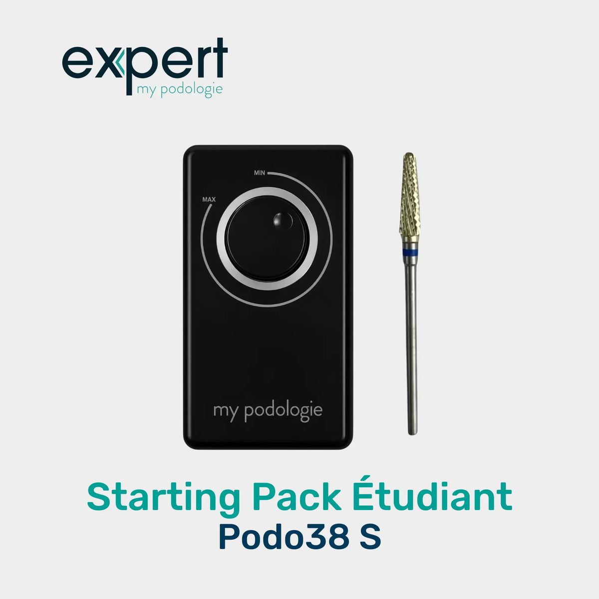 Starting pack étudiant "soins à domiciles" - 1 micromoteur Podo38S noir + 1 fraise à ongle carbure de tungstène Expert 