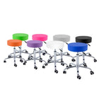 Backless stool - Chrome base - 5 wheels