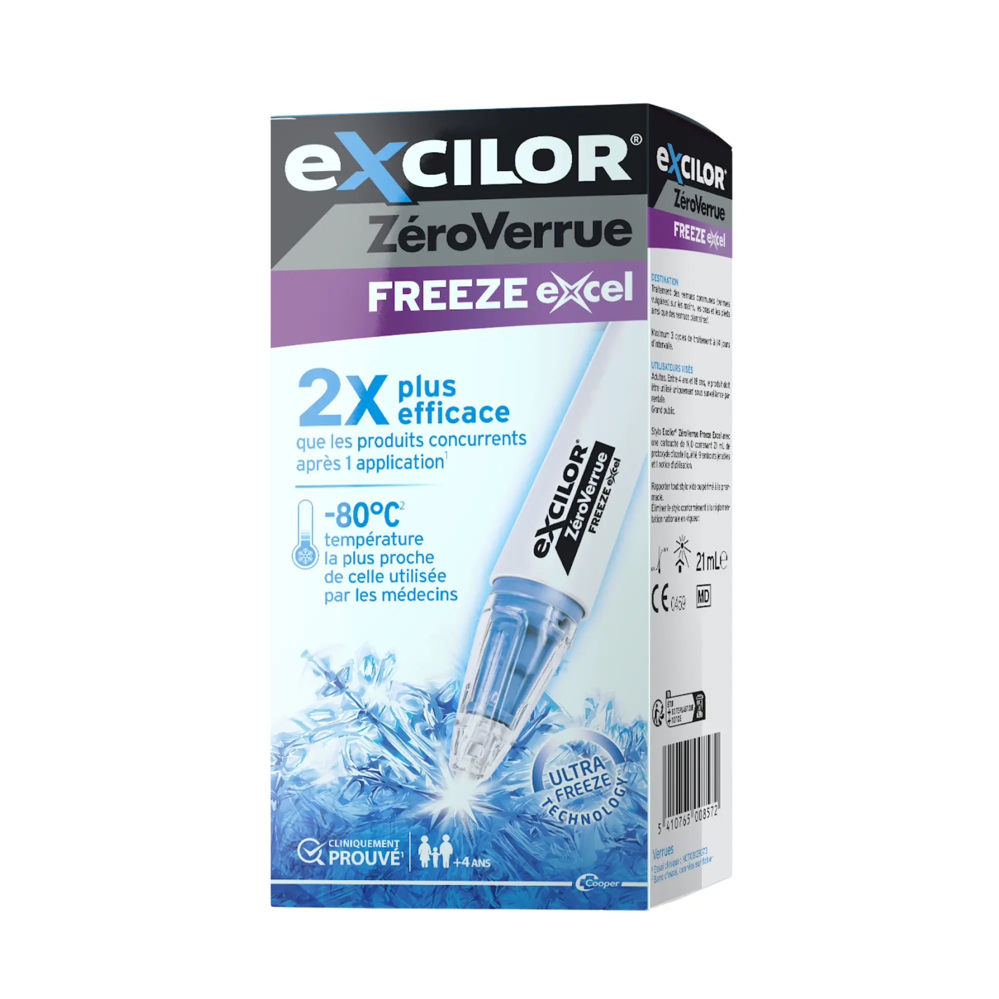ZéroVerrue Bevriezen wrattenbehandeling - 2 capaciteiten - Excilor Excilor 